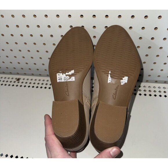 Clarks Boylan Dawn Womens Nubuck Side Zip Ankle Boots Booties Size 7 M Cream - Picture 8 of 8